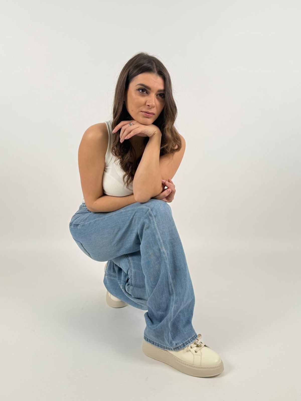 Jeans Bianca Comfort Wide Donna - Gianni Lupo - World Fashion