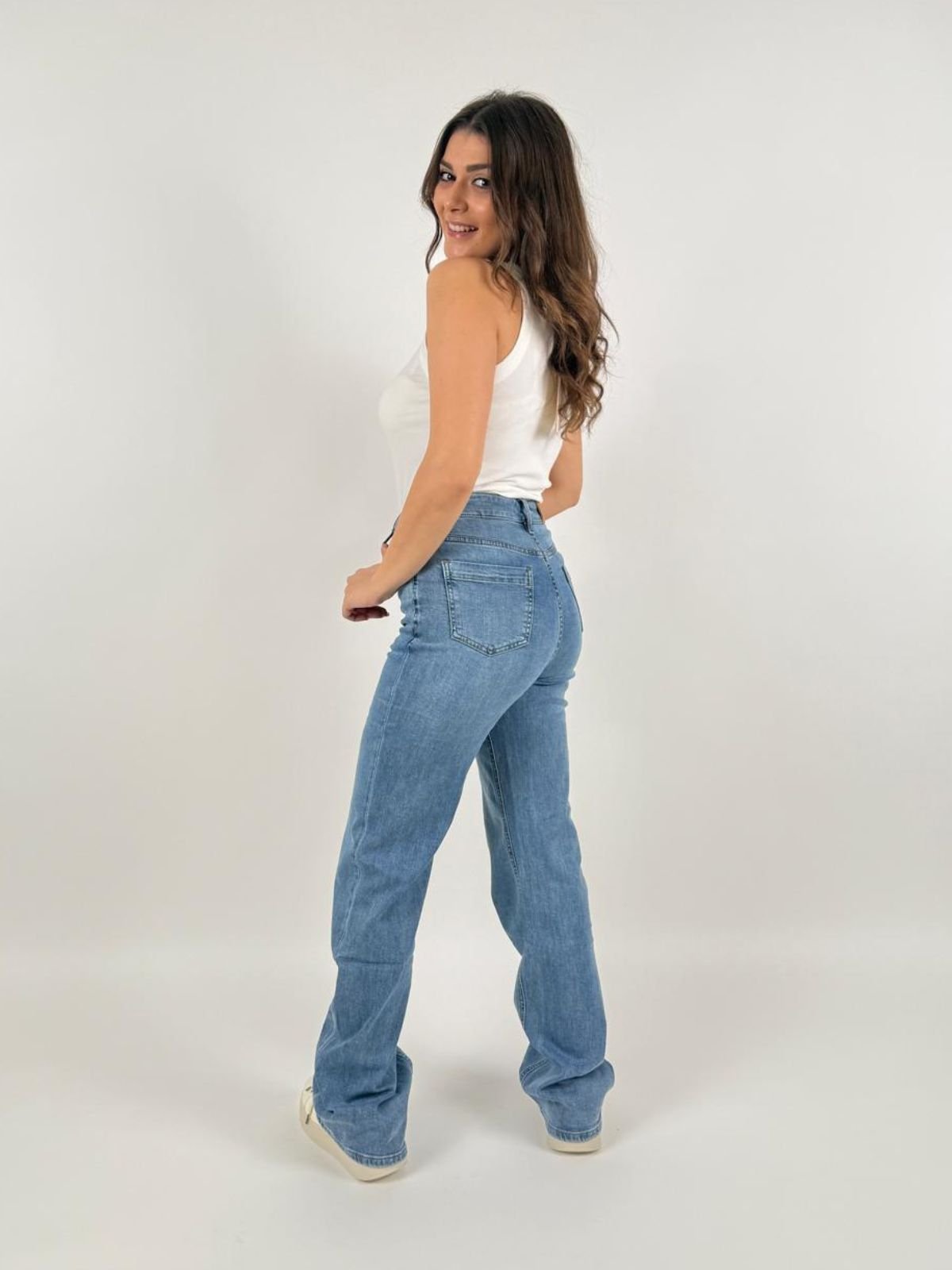 Jeans Bianca Comfort Wide Donna - Gianni Lupo - World Fashion