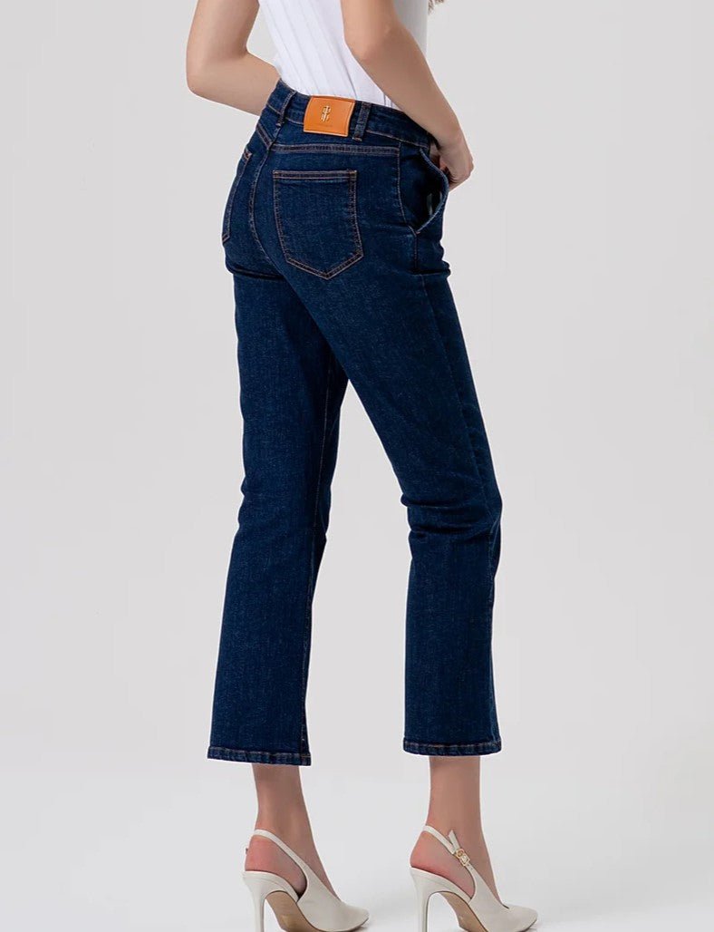 Jeans bootcut in denim con lavaggio raw Donna - Fracomina - World Fashion