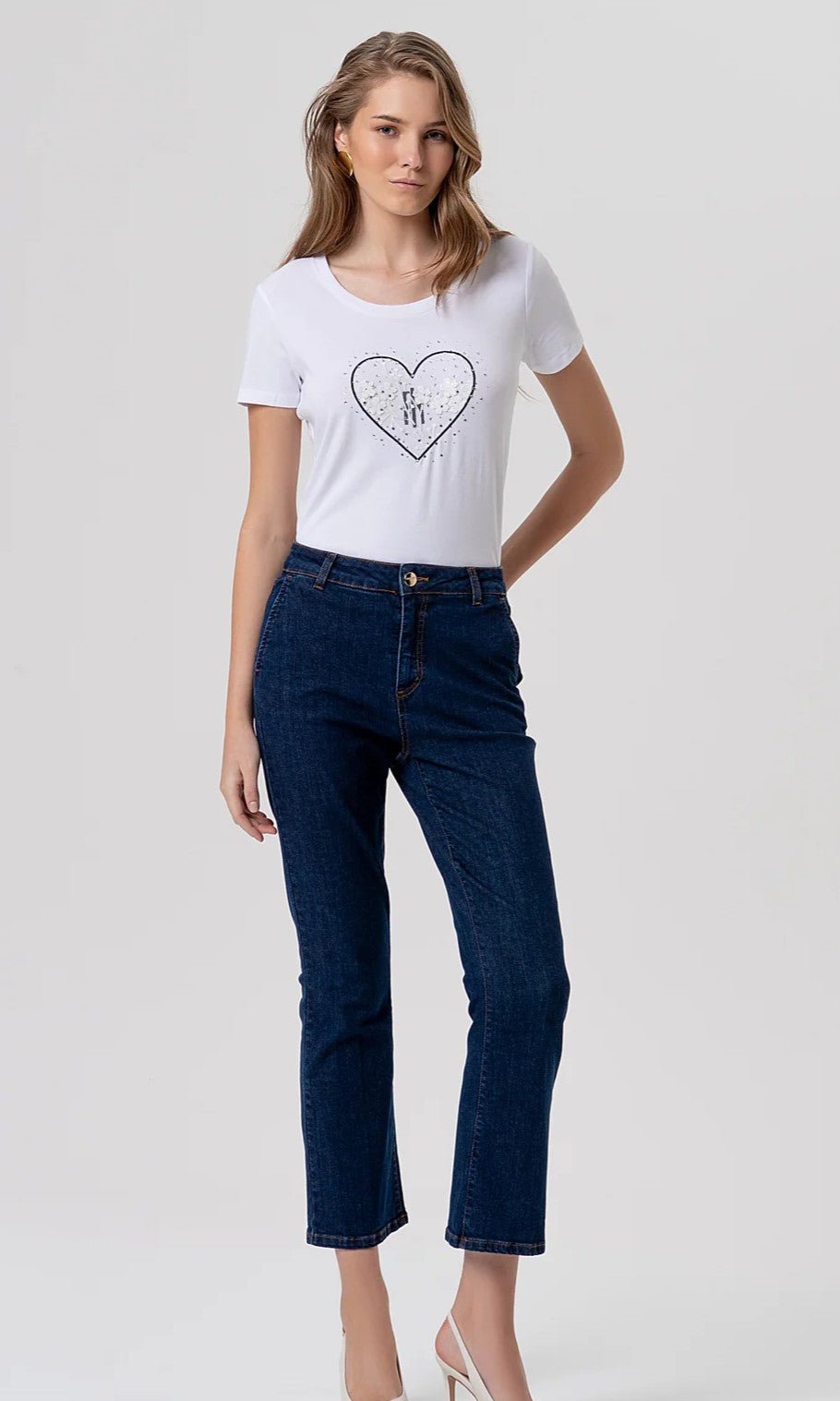 Jeans bootcut in denim con lavaggio raw Donna - Fracomina - World Fashion