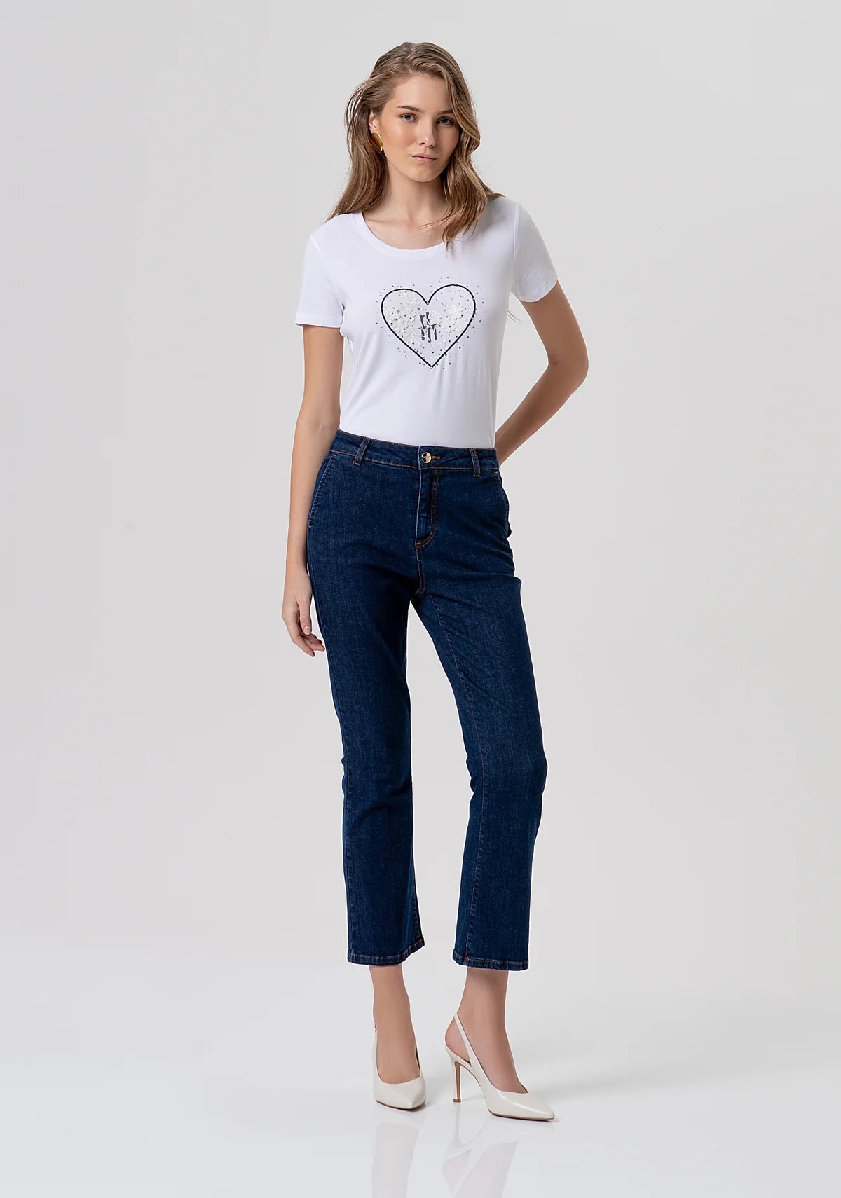 Jeans bootcut in denim con lavaggio raw Donna - Fracomina - World Fashion