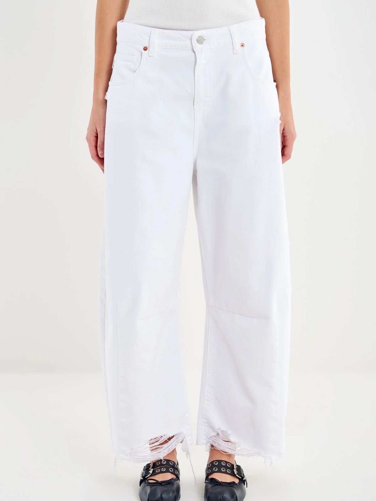 Jeans Cecil a Ovetto Bianco Donna - Vicolo - World Fashion