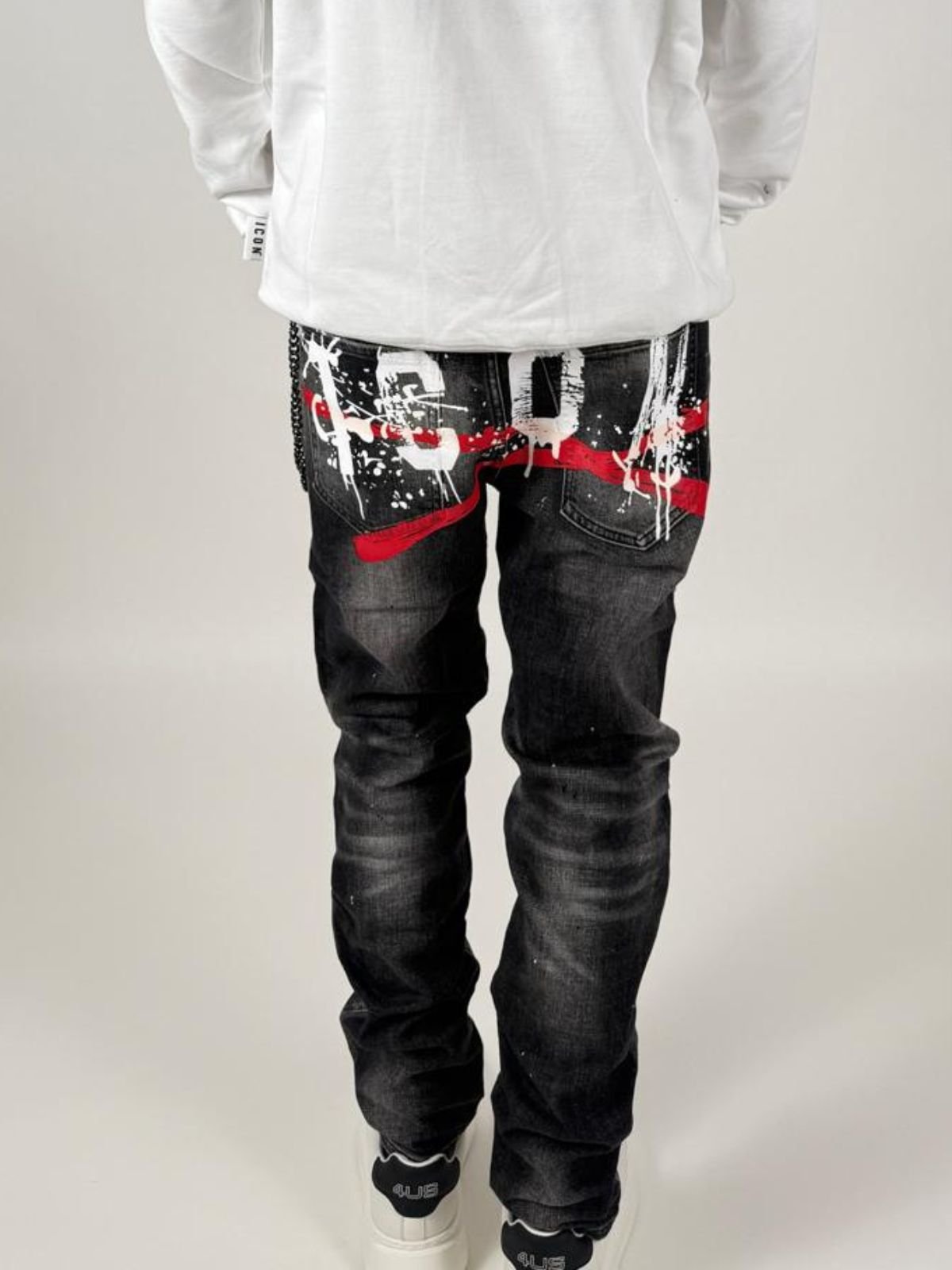 Jeans C/Stampa Sul Dietro Uomo - Icon - World Fashion