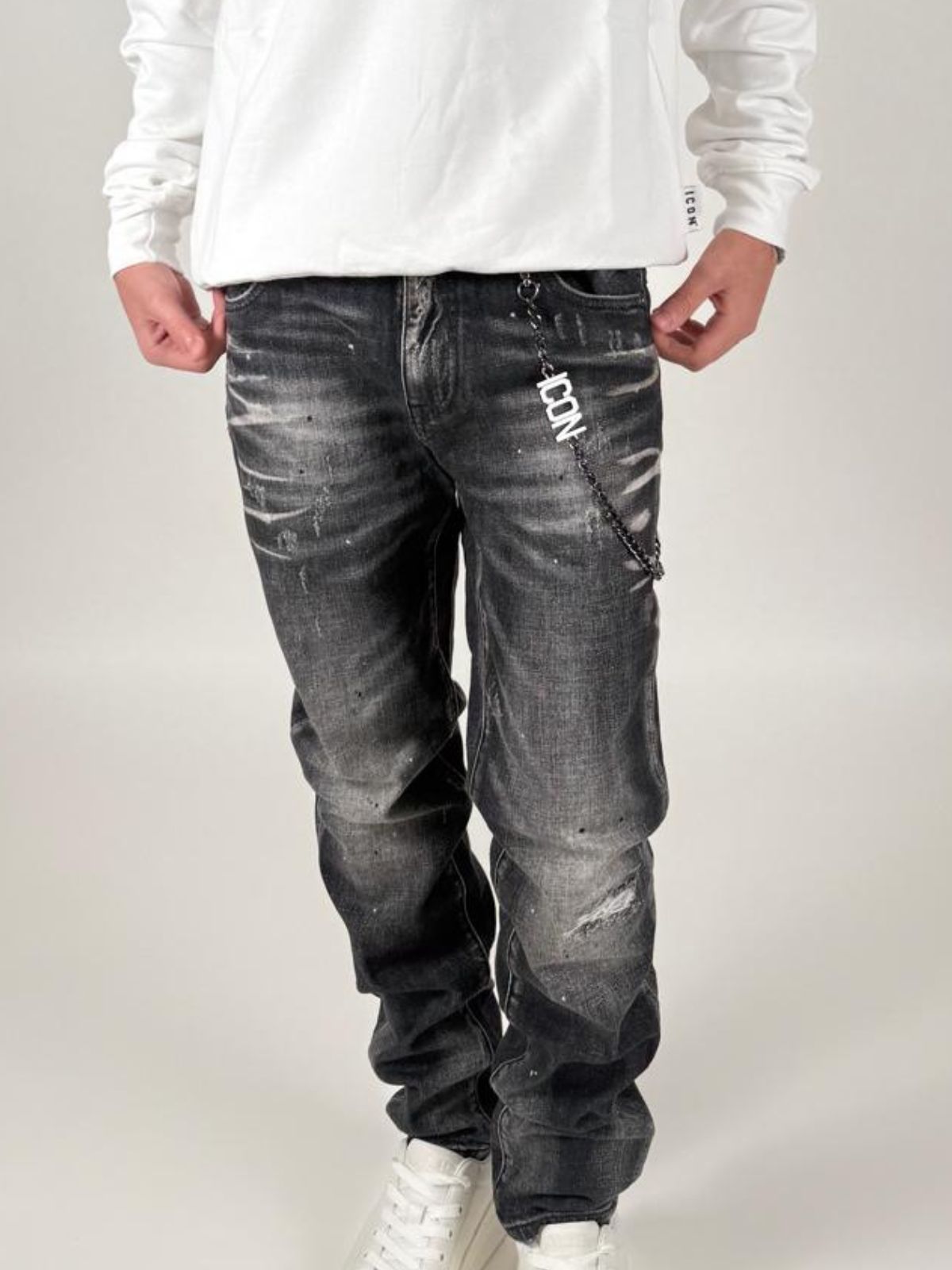 Jeans C/Stampa Sul Dietro Uomo - Icon - World Fashion