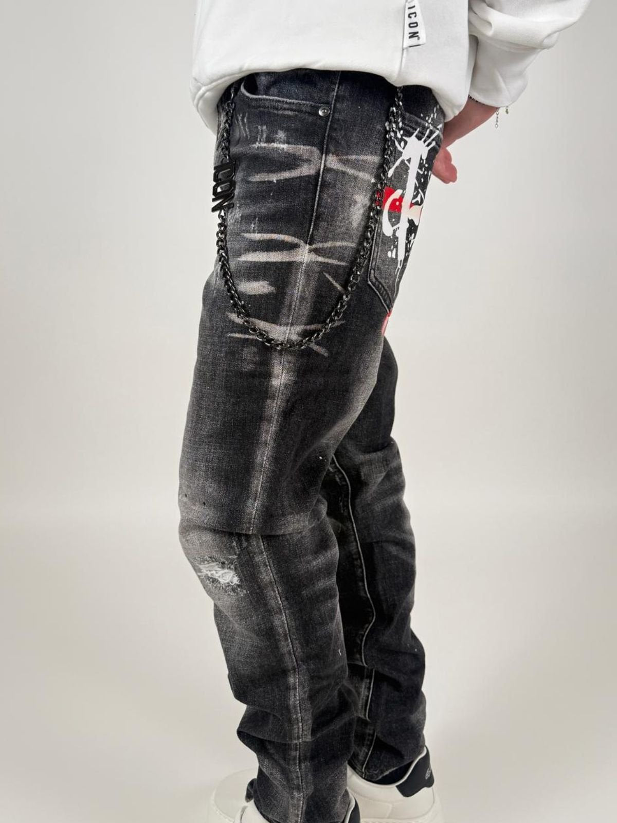 Jeans C/Stampa Sul Dietro Uomo - Icon - World Fashion