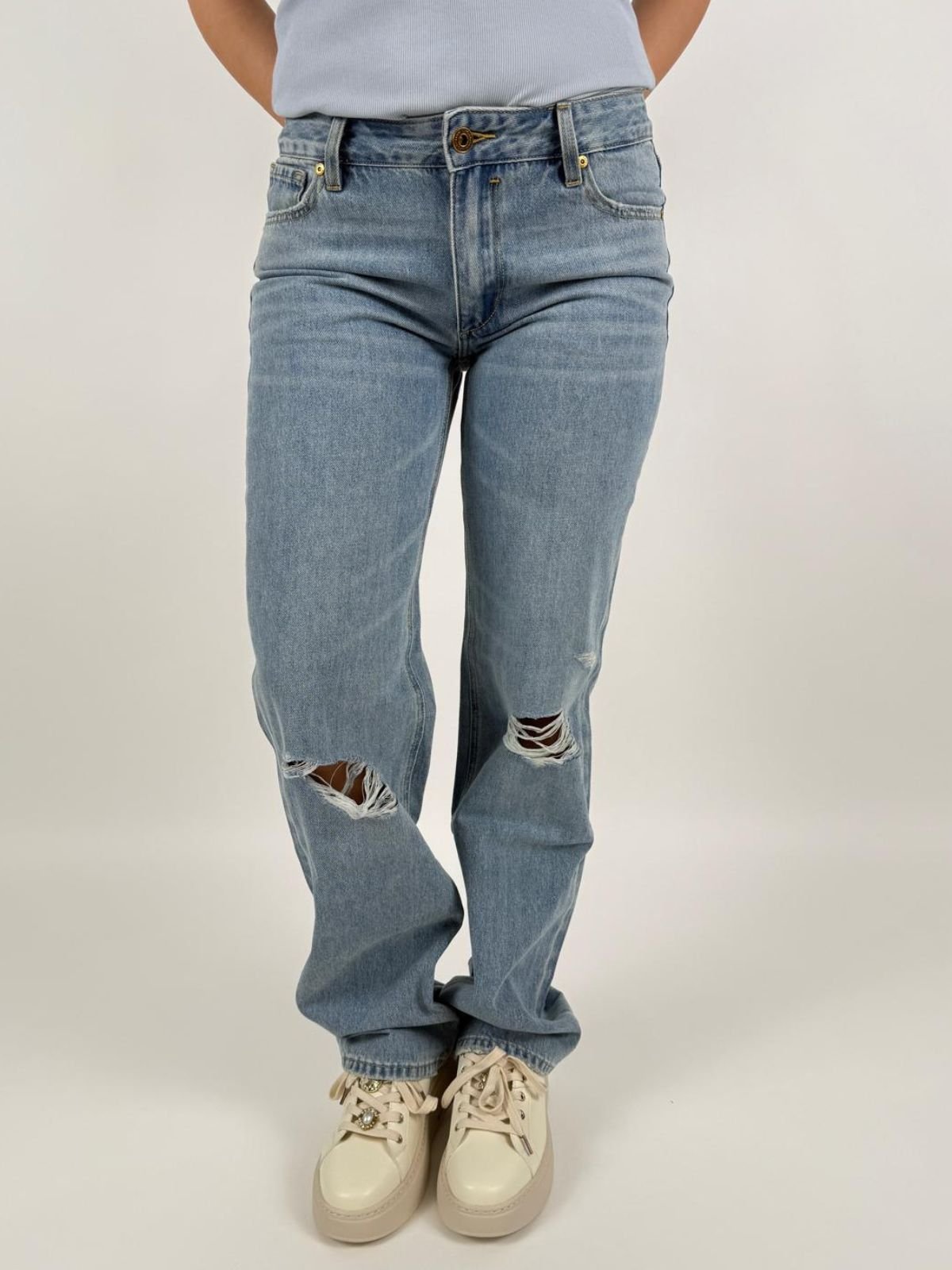 Jeans Isa Low Rise Sraight Donna - Gianni Lupo - World Fashion