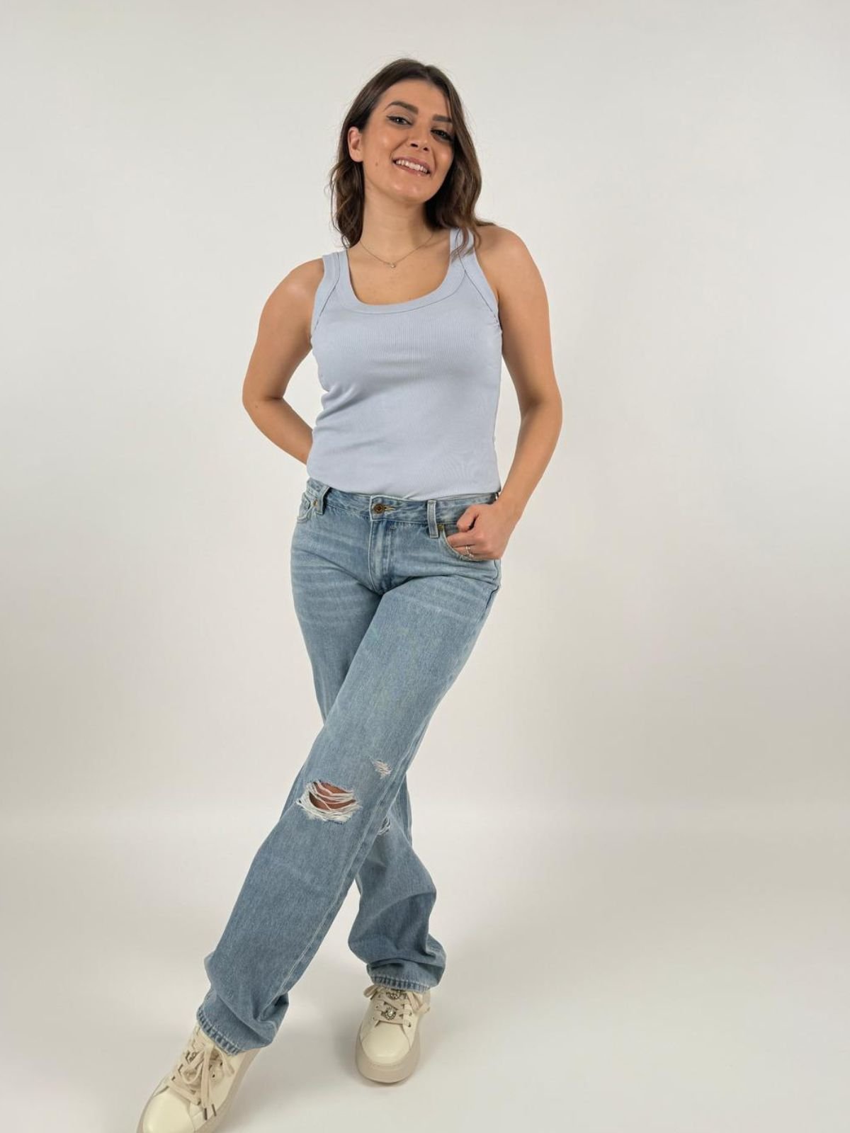 Jeans Isa Low Rise Sraight Donna - Gianni Lupo - World Fashion