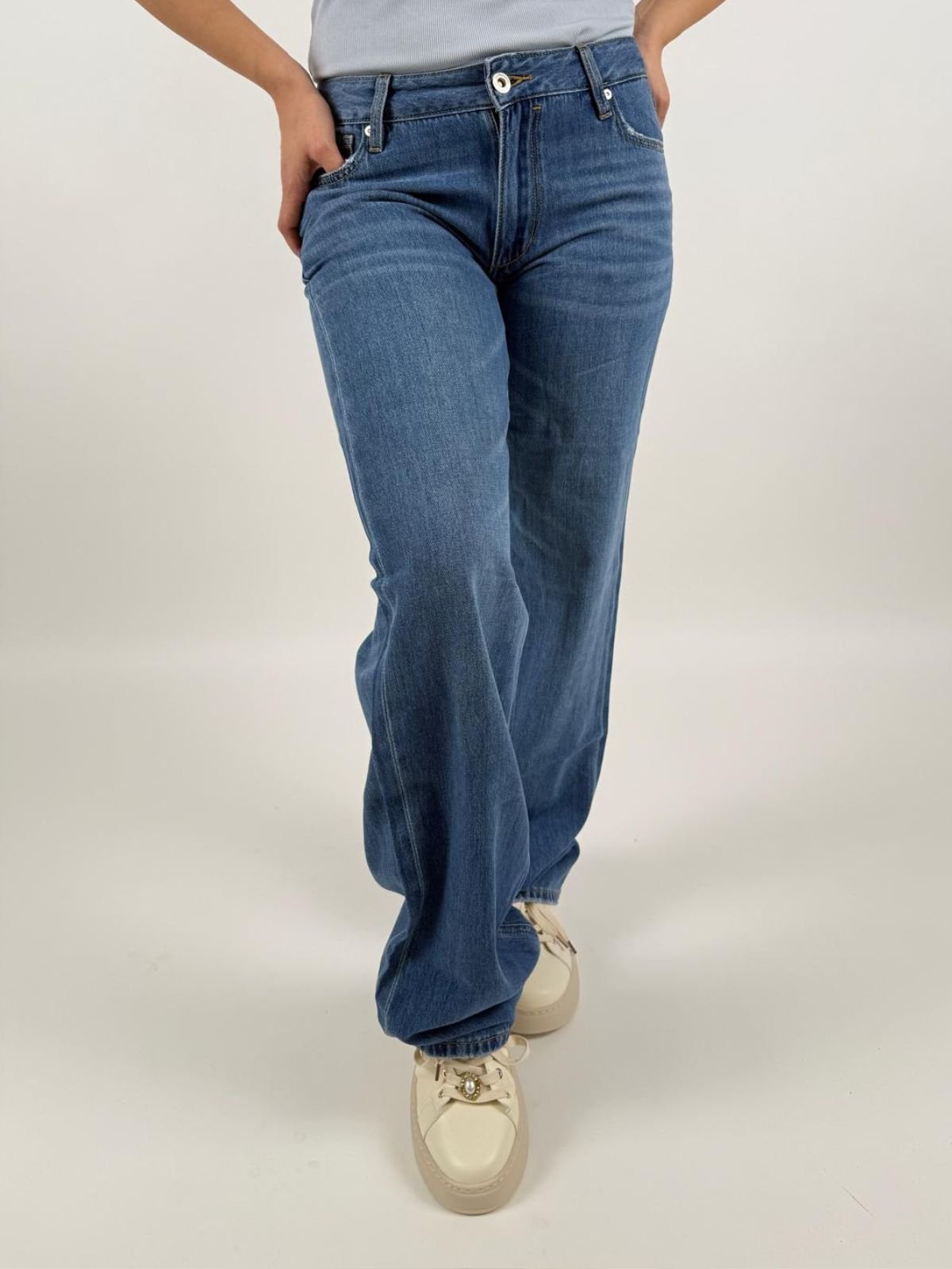 Jeans Kathe Low Rise Wide Donna - Gianni Lupo - World Fashion