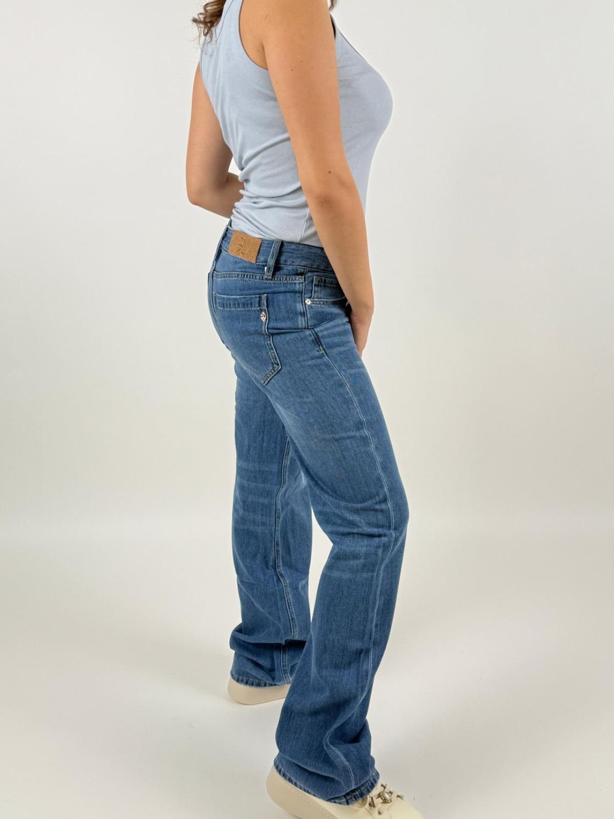 Jeans Kathe Low Rise Wide Donna - Gianni Lupo - World Fashion