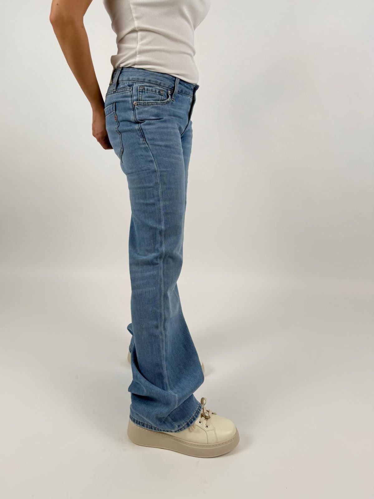 Jeans Kathe Low Rise Wide Donna - Gianni Lupo - World Fashion