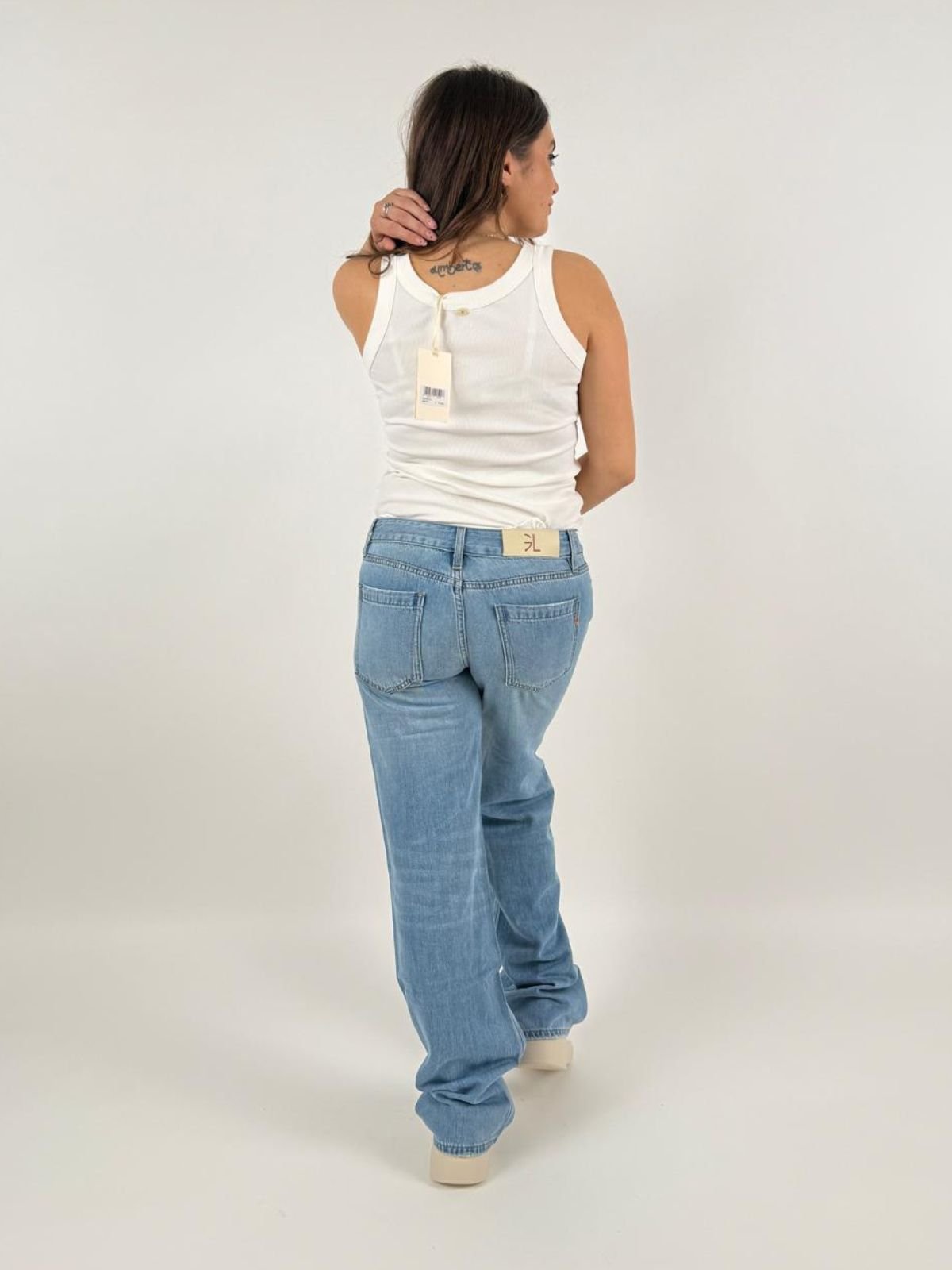 Jeans Kathe Low Rise Wide Donna - Gianni Lupo - World Fashion
