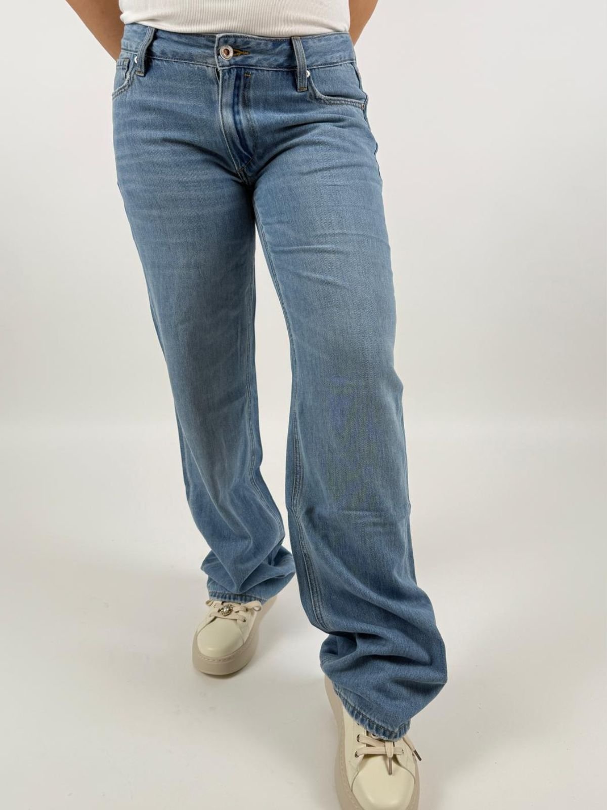 Jeans Kathe Low Rise Wide Donna - Gianni Lupo - World Fashion