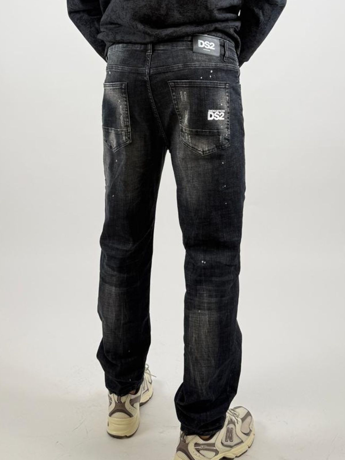 Jeans nero con effetto lavaggio used Uomo - Ds2 - World Fashion