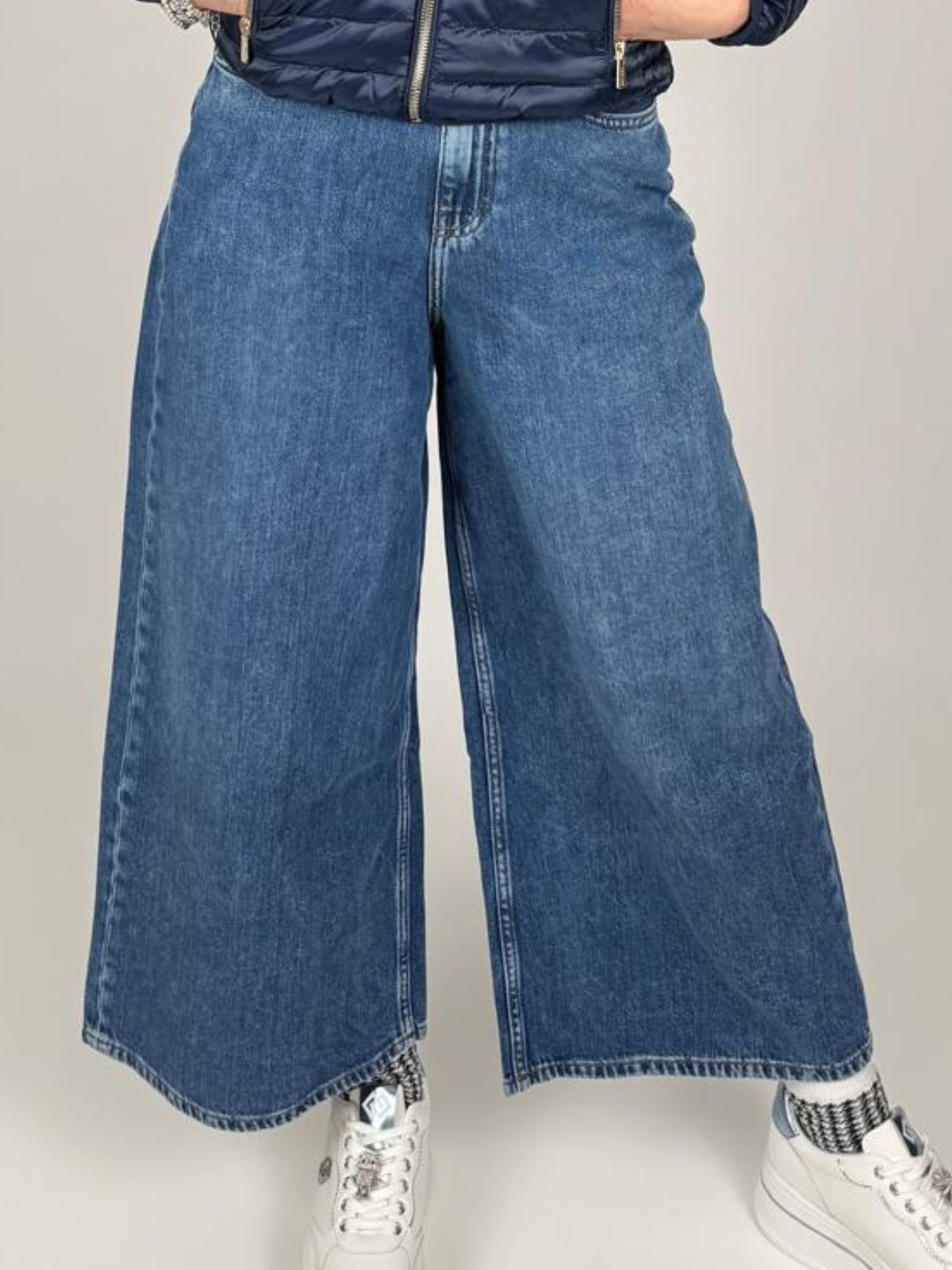 Jeans Palazzo 5 Tasche, Wide Leg Donna - Yes Zee - World Fashion