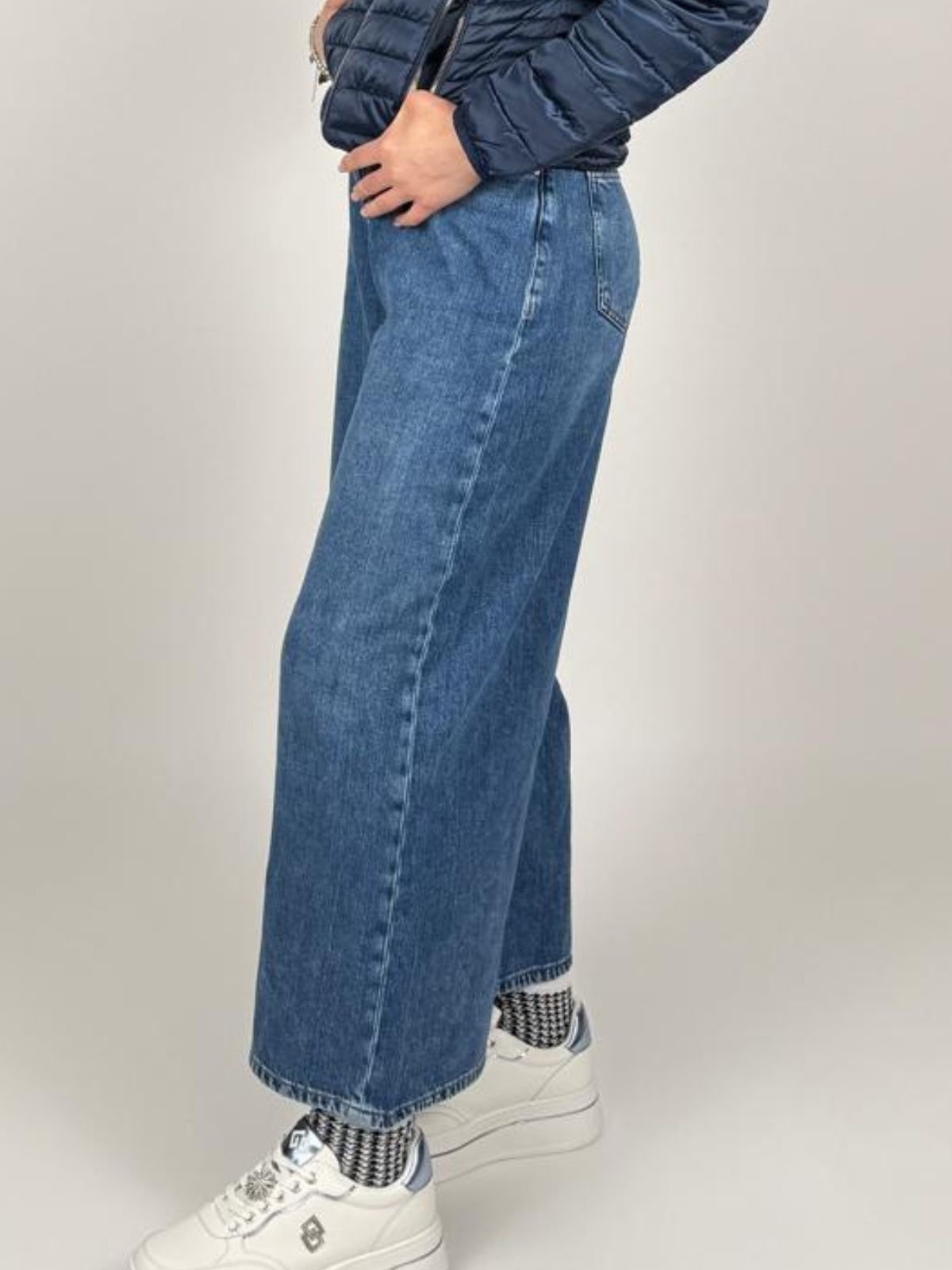 Jeans Palazzo 5 Tasche, Wide Leg Donna - Yes Zee - World Fashion