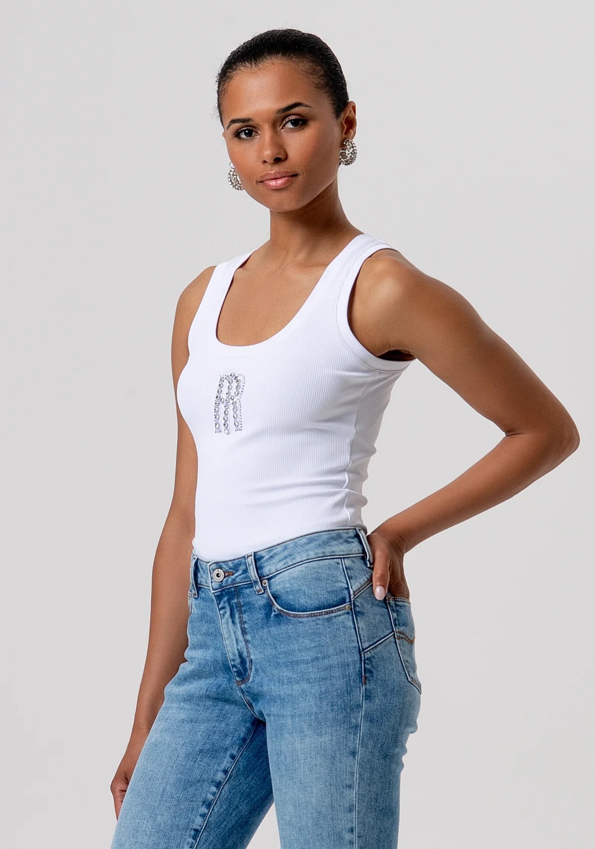 Jeans slim effetto push up in denim con lavaggio bleached Donna - Fracomina - World Fashion