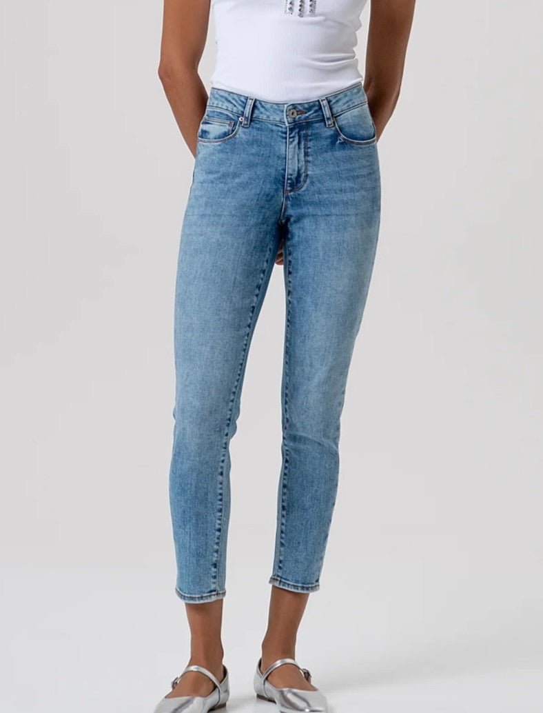 Jeans slim effetto push up in denim con lavaggio bleached Donna - Fracomina - World Fashion