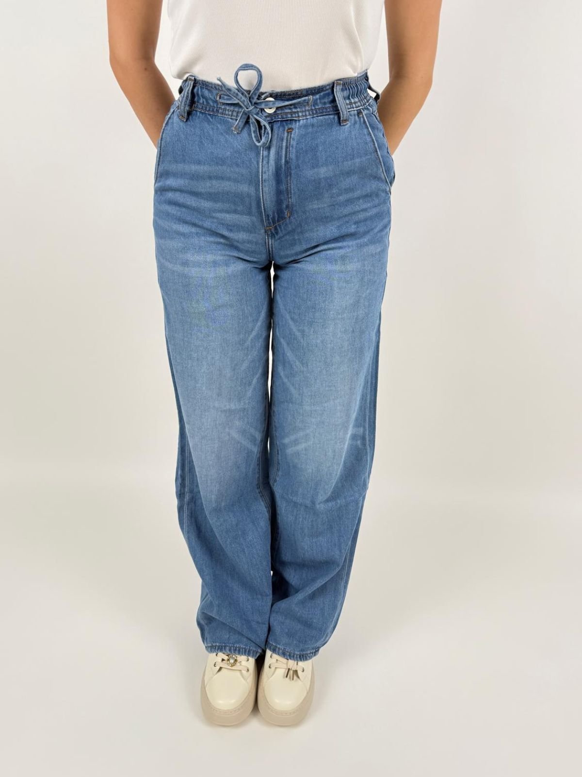 Jeans Sophia Wide Leg con coulisse Donna - Gianni Lupo - World Fashion