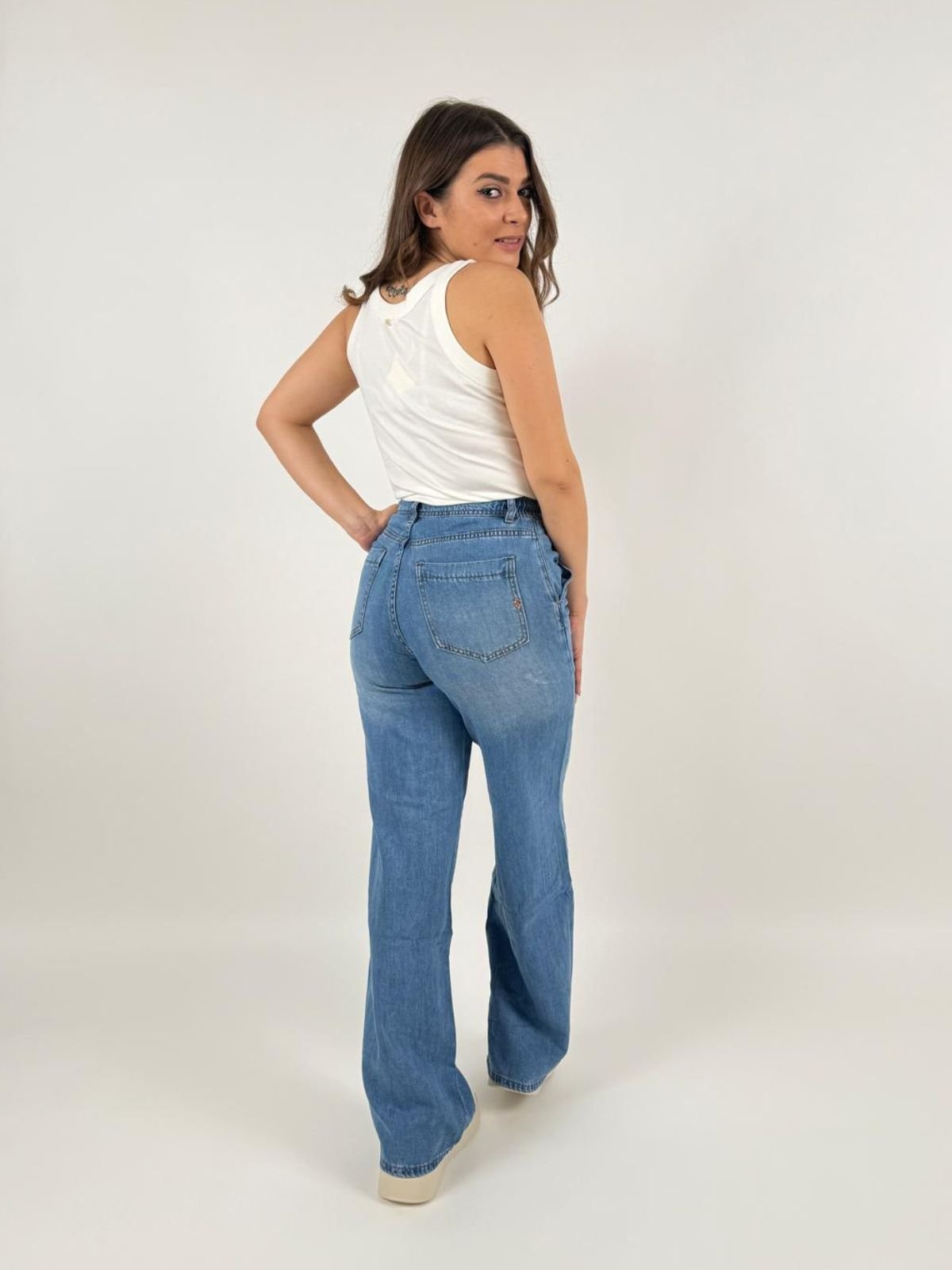 Jeans Sophia Wide Leg con coulisse Donna - Gianni Lupo - World Fashion