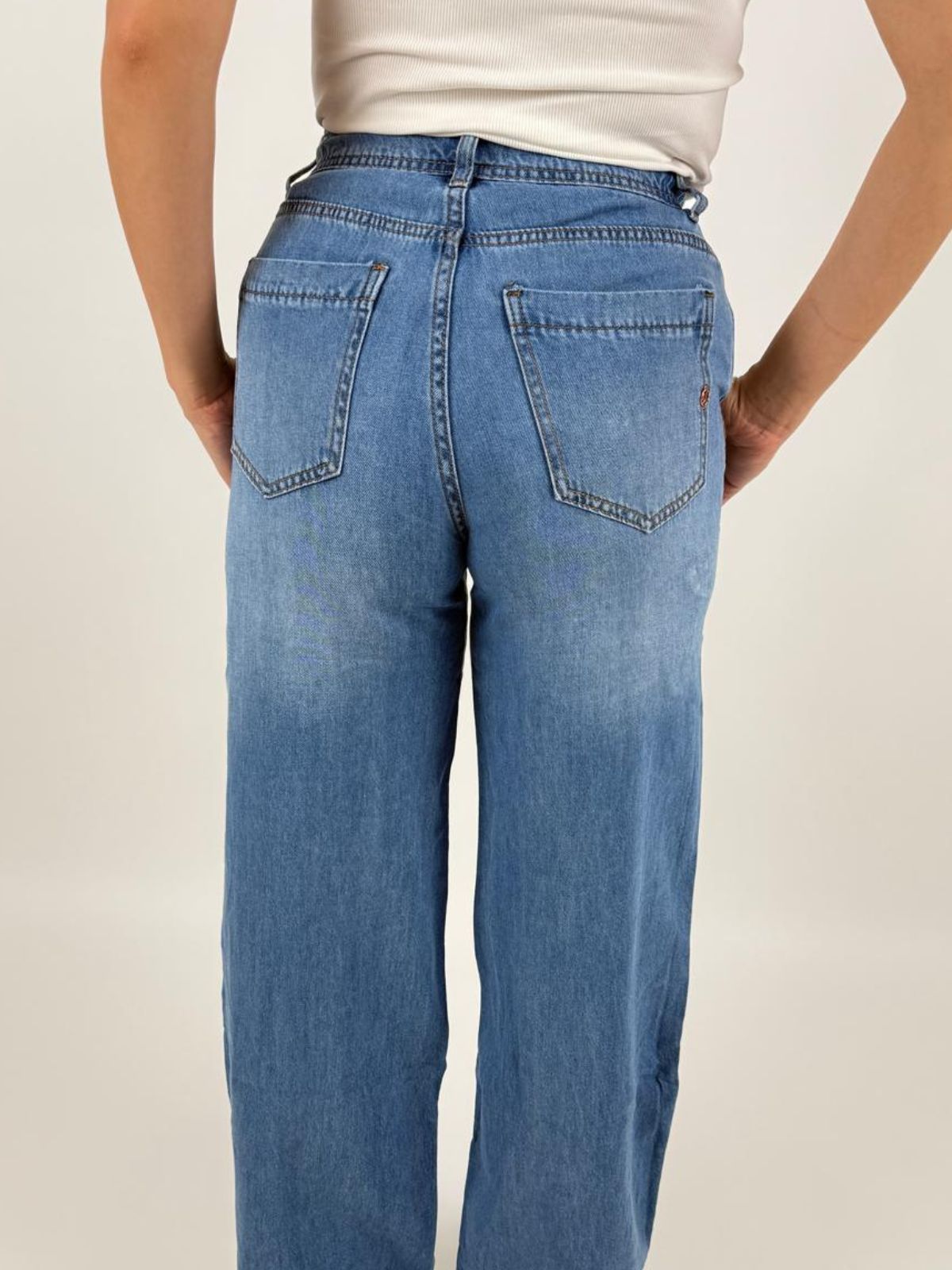 Jeans Sophia Wide Leg con coulisse Donna - Gianni Lupo - World Fashion