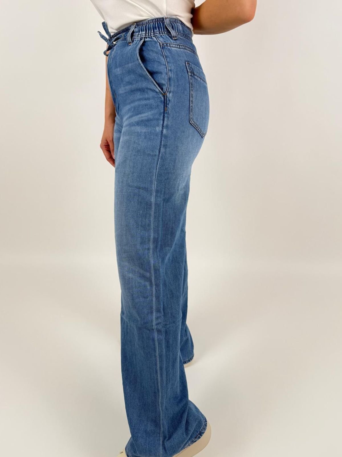 Jeans Sophia Wide Leg con coulisse Donna - Gianni Lupo - World Fashion