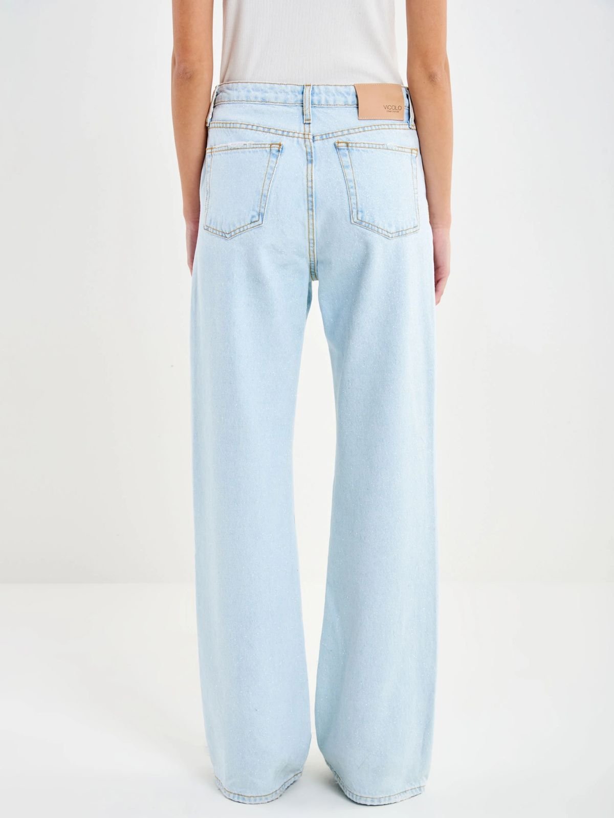 Jeans Zeno Chiaro con Glitter Donna - Vicolo - World Fashion