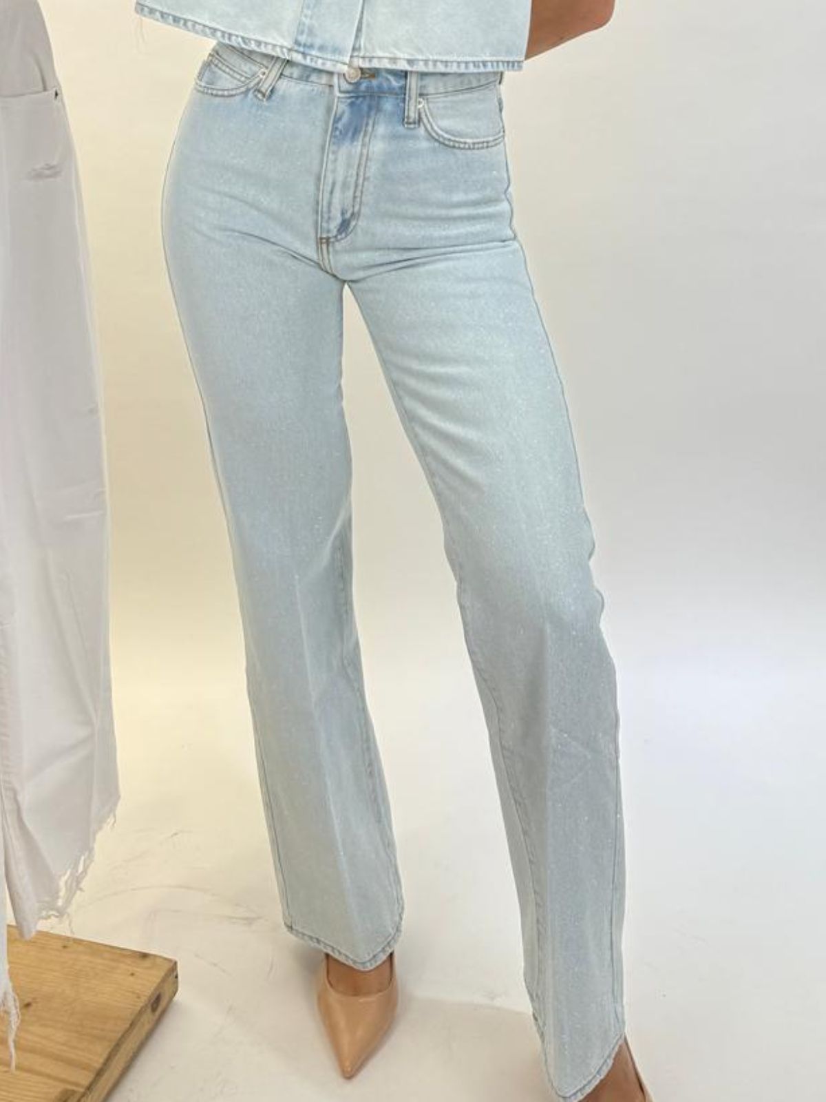 Jeans Zeno Chiaro con Glitter Donna - Vicolo - World Fashion