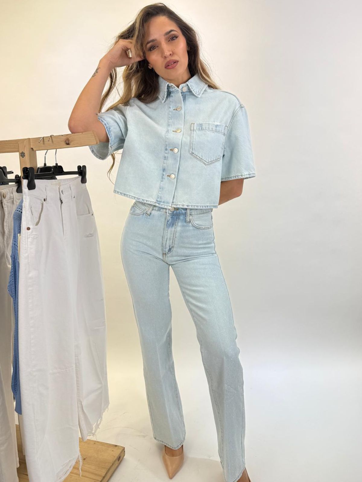 Jeans Zeno Chiaro con Glitter Donna - Vicolo - World Fashion