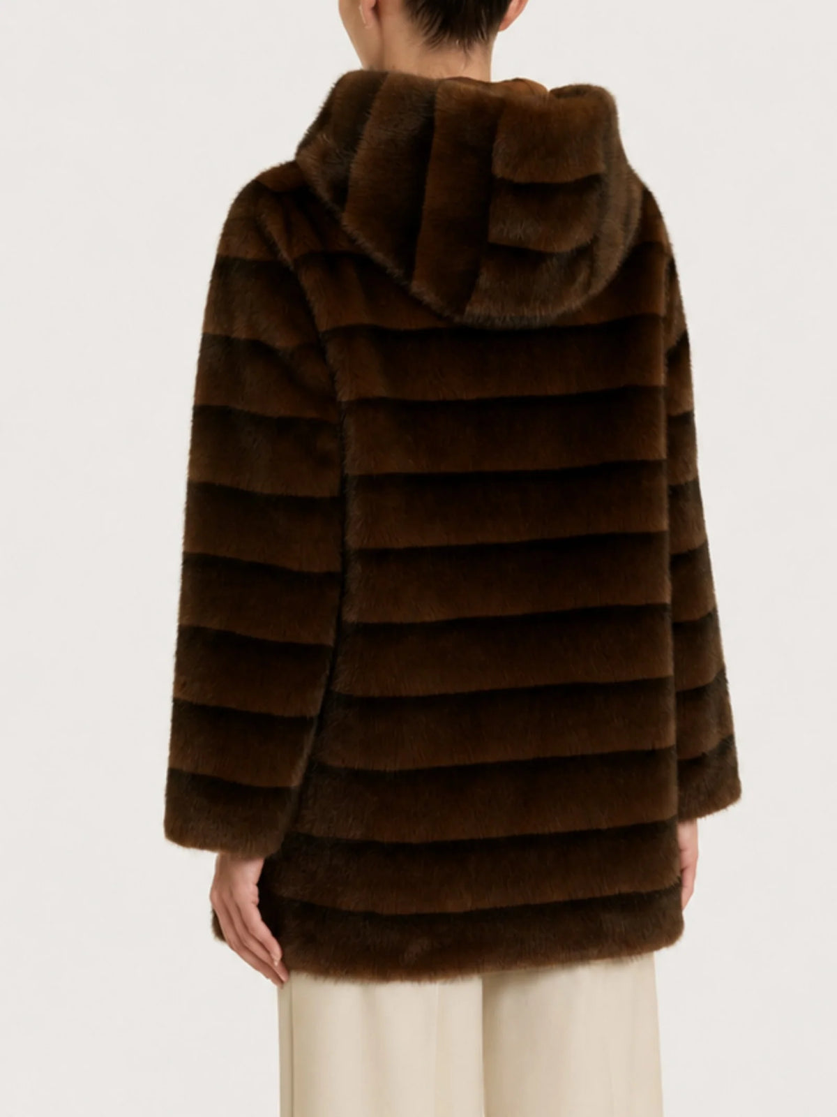 Ragno - Cappotto Double Face Vegan Shearling con Cappuccio - Donna