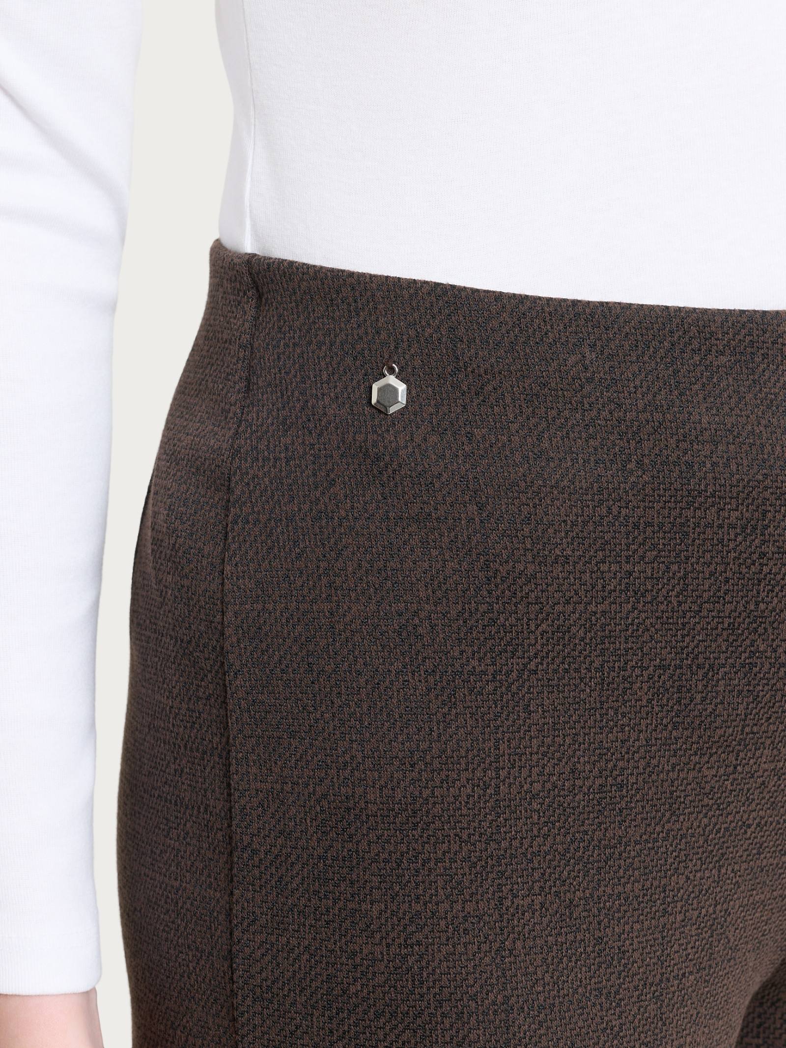 Ragno - Pantalone dritto con tweed pattern in Jacquard - Donna