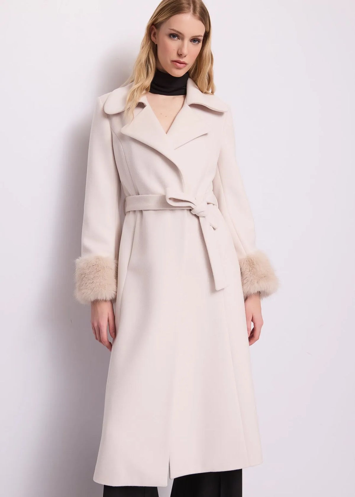 Gaudì - Cappotto Con Polsi In Finta Pelliccia M-L - Donna