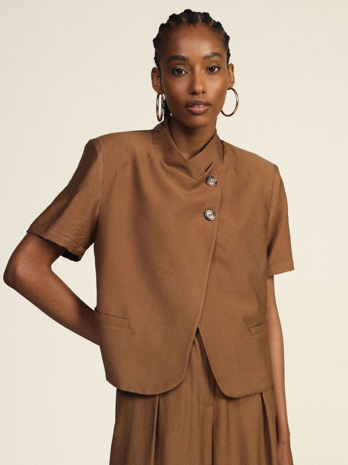 Dixie - Blazer corto doppio petto manica corta - Donna