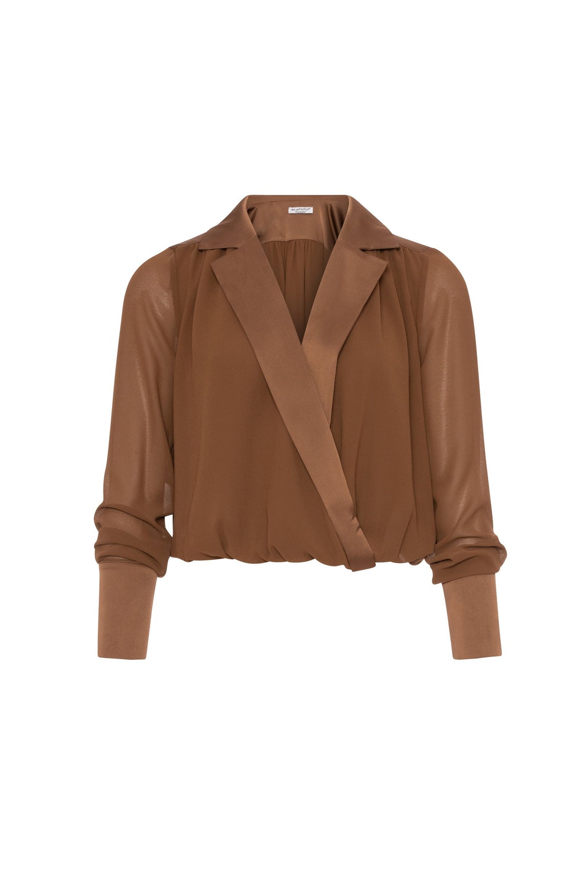 Fracomina - Blusa corta con colletto in raso - Donna