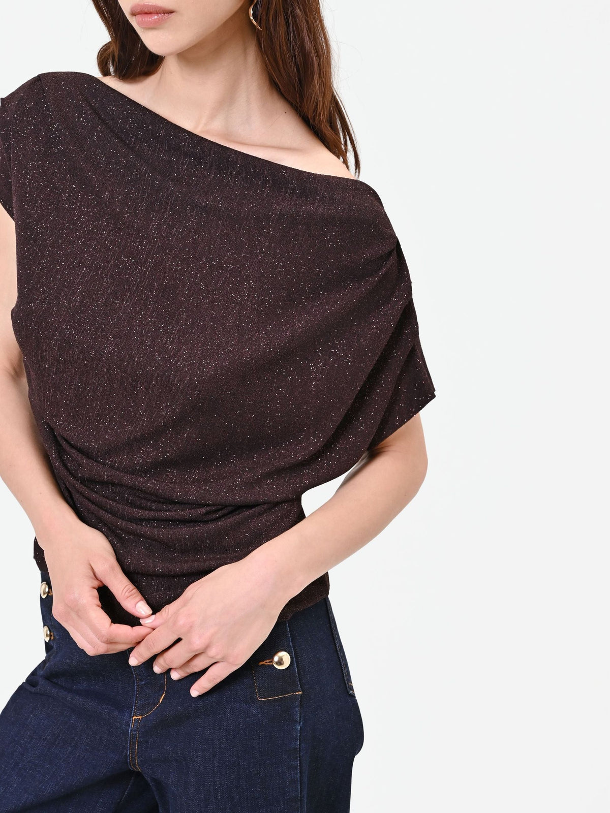 Rinascimento - Blusa Con Drappeggio Asimmetrico - Donna
