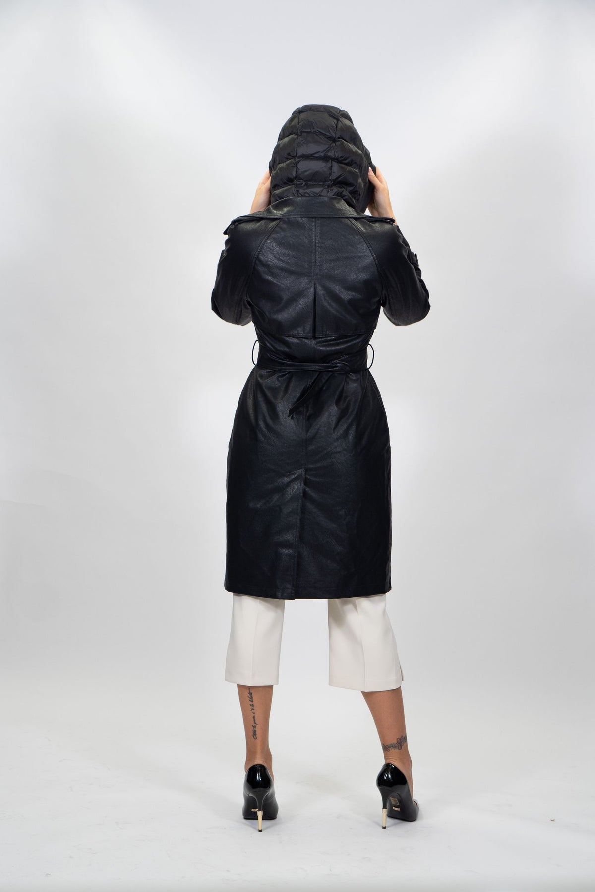 Yes Zee - Trench in tessuto coated con finto gilet rimovibile - Donna
