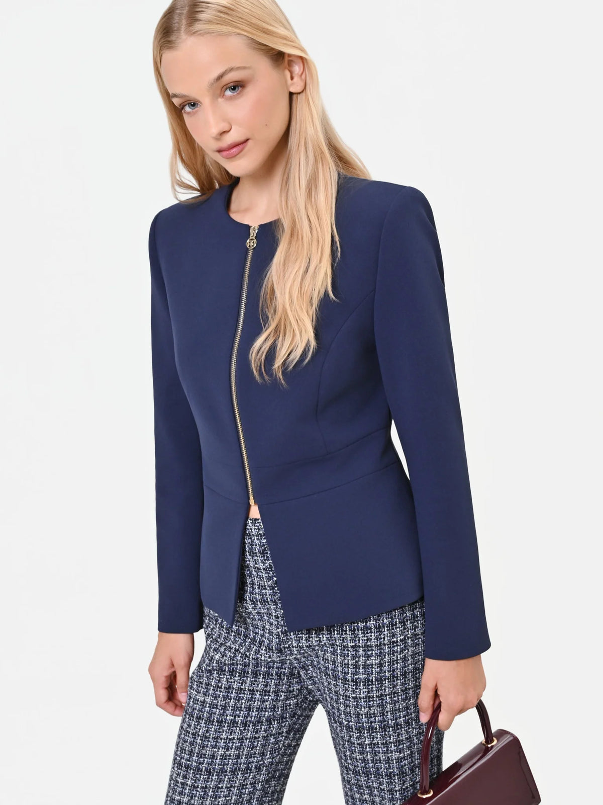Rinascimento - Giacca Zip Tessuto Crepe - Donna
