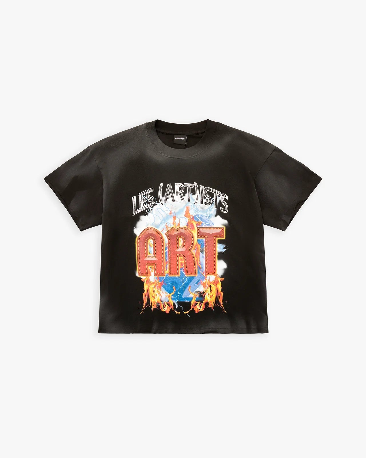 Les (Art)ist - T-Shirt M/M Boxy Fit 100% Cotone Dice Flame Black - Unisex adulto - World Fashion