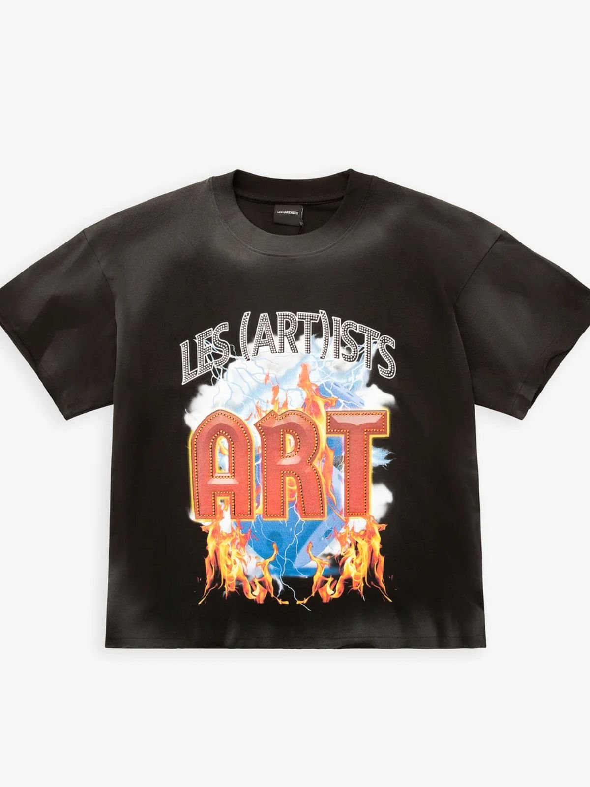 Les (Art)ist - T-Shirt M/M Boxy Fit 100% Cotone Dice Flame Black - Unisex adulto - World Fashion