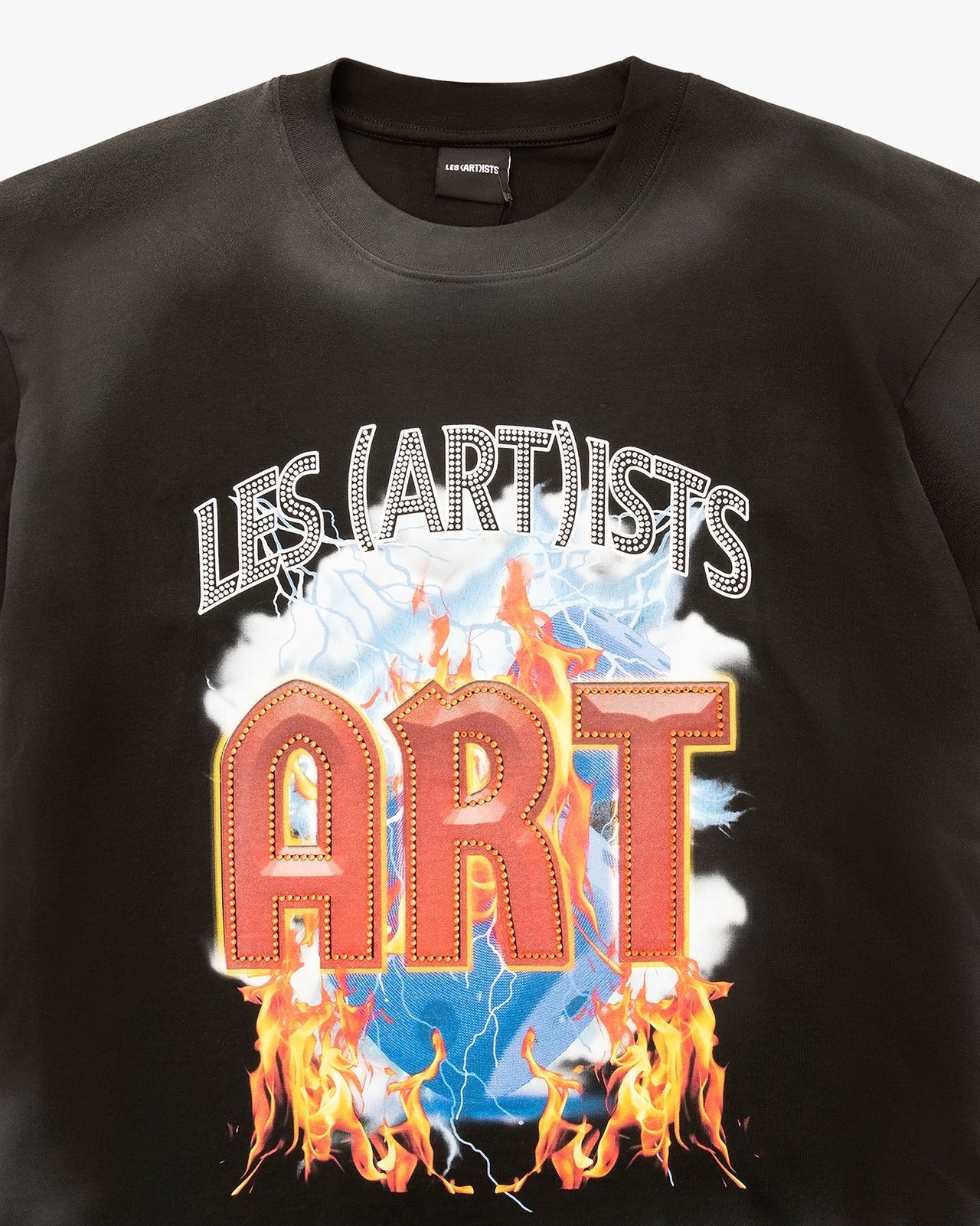 Les (Art)ist - T-Shirt M/M Boxy Fit 100% Cotone Dice Flame Black - Unisex adulto - World Fashion