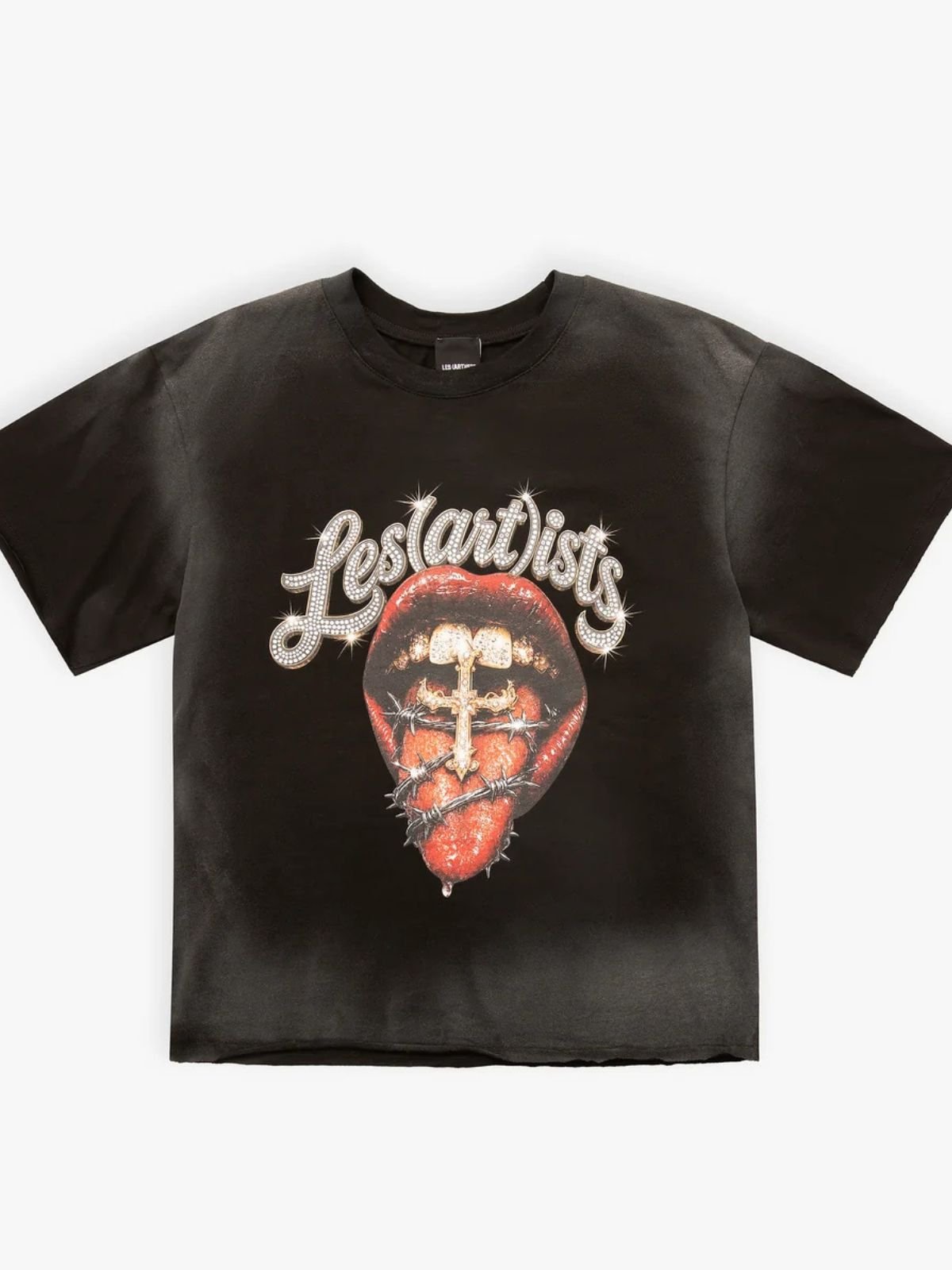 Les (Art)ist - T-Shirt M/M Boxy Fit 100% Cotone Tongue Black - Unisex adulto - World Fashion