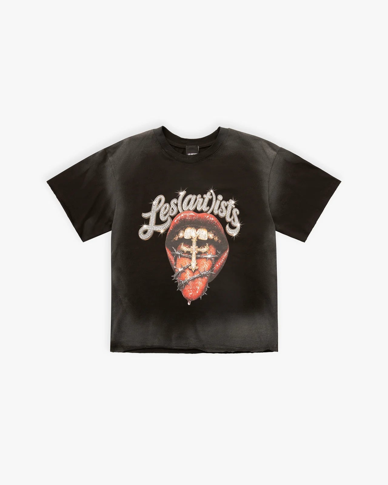 Les (Art)ist - T-Shirt M/M Boxy Fit 100% Cotone Tongue Black - Unisex adulto - World Fashion