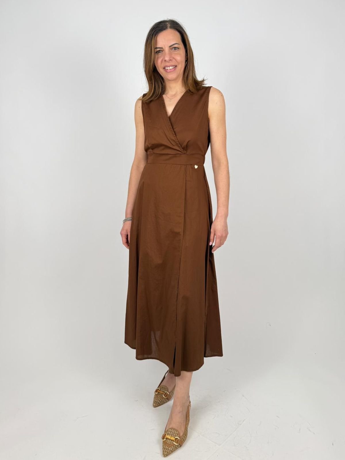 Lolita - Abito Collo Incrociato Senza Maniche Lungo - Donna - World Fashion