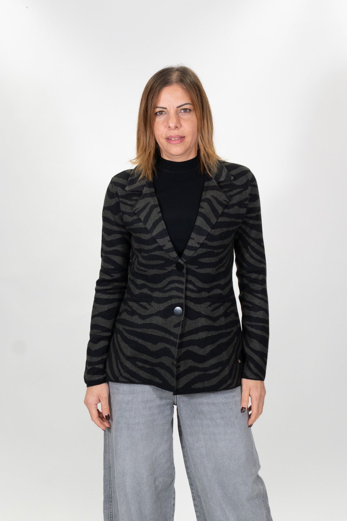 Lolita - Giacca lunga sciallata zebrata - Donna - World Fashion