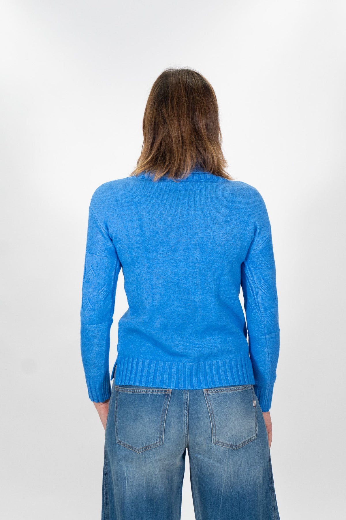 Lolita - Pull collo alto con motivo a treccione - Donna - World Fashion
