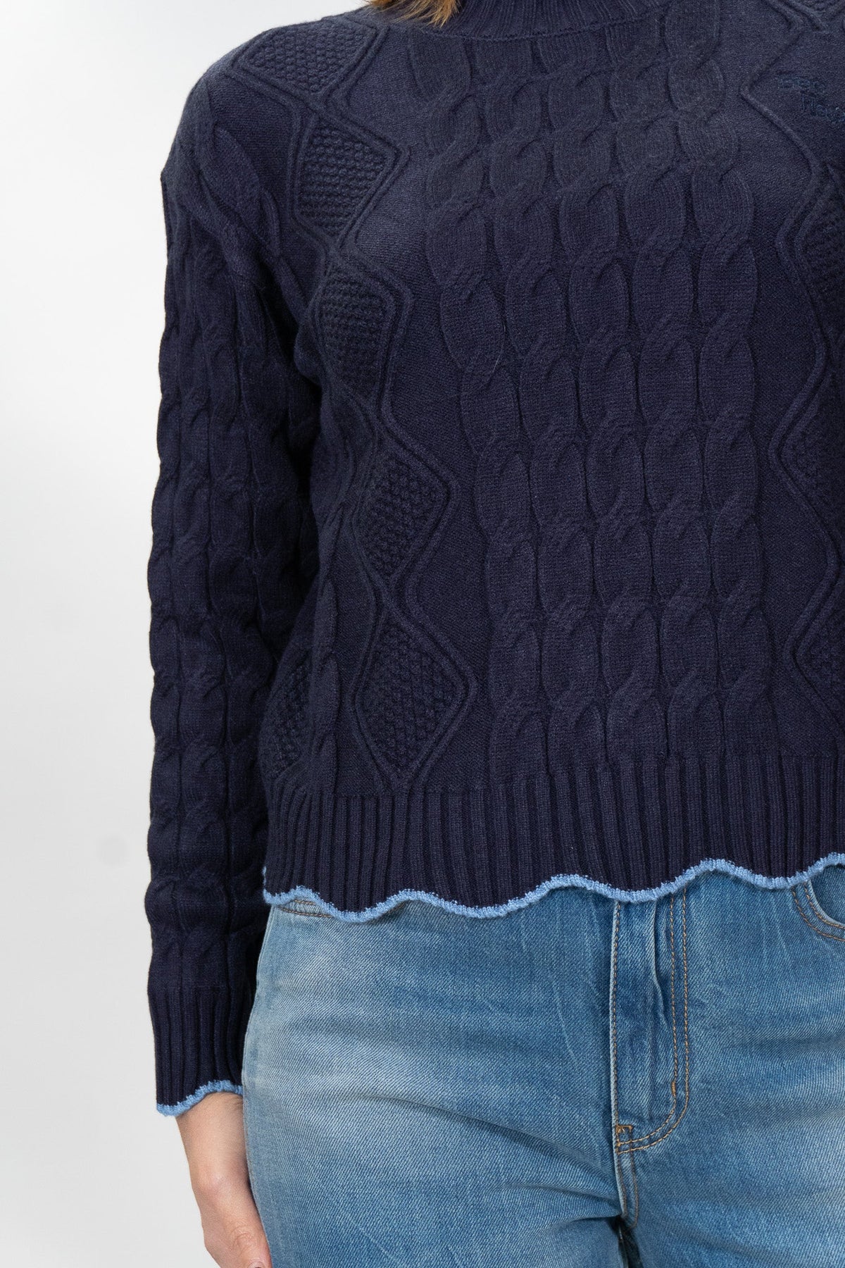 Lolita - Pull collo lupetto maglia lavorazione trecce - Donna - World Fashion