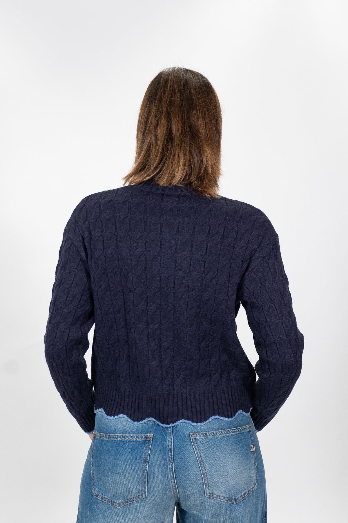 Lolita - Pull collo lupetto maglia lavorazione trecce - Donna - World Fashion