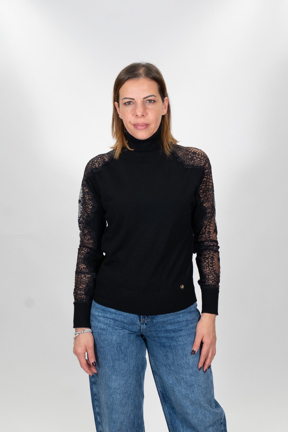 Lolita - Pullover collo alto in pizzo - Donna - World Fashion