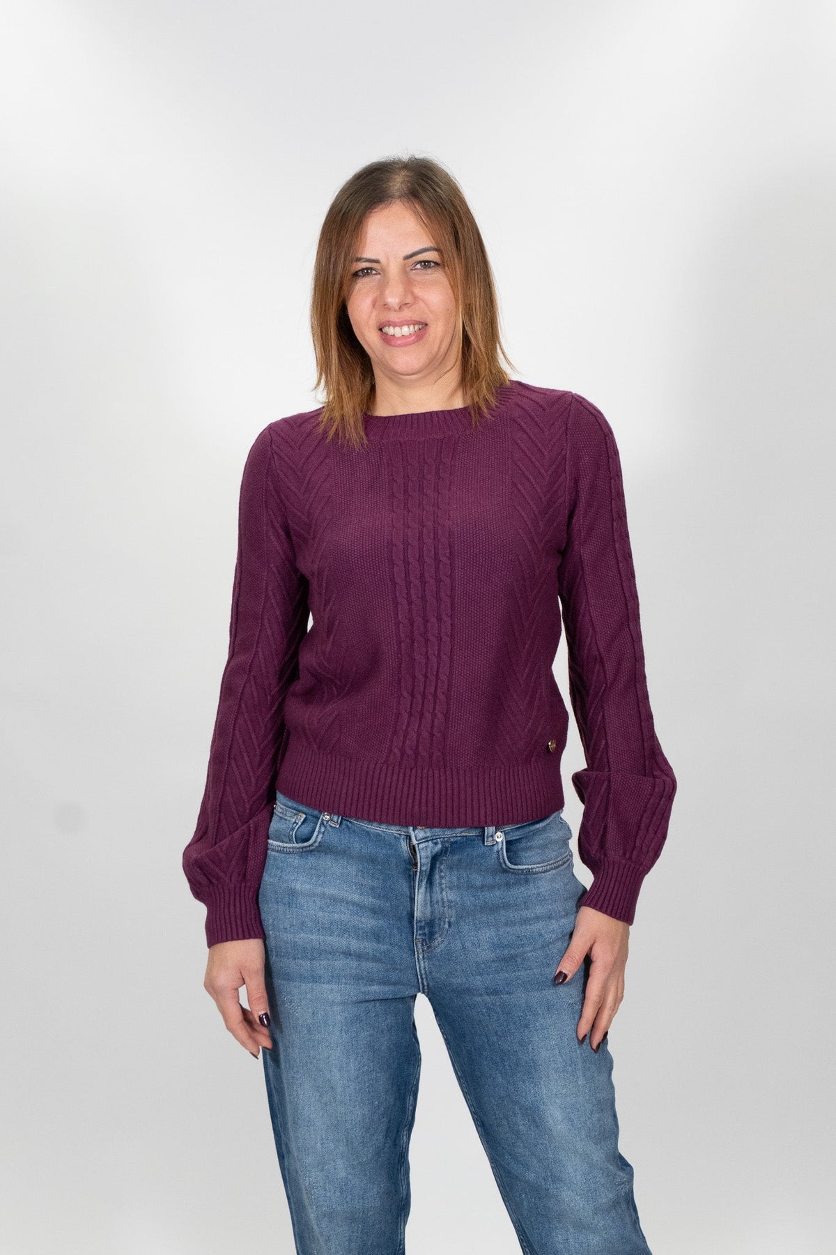 Lolita - Pullover girocollo con manica a sbuffo - Donna - World Fashion
