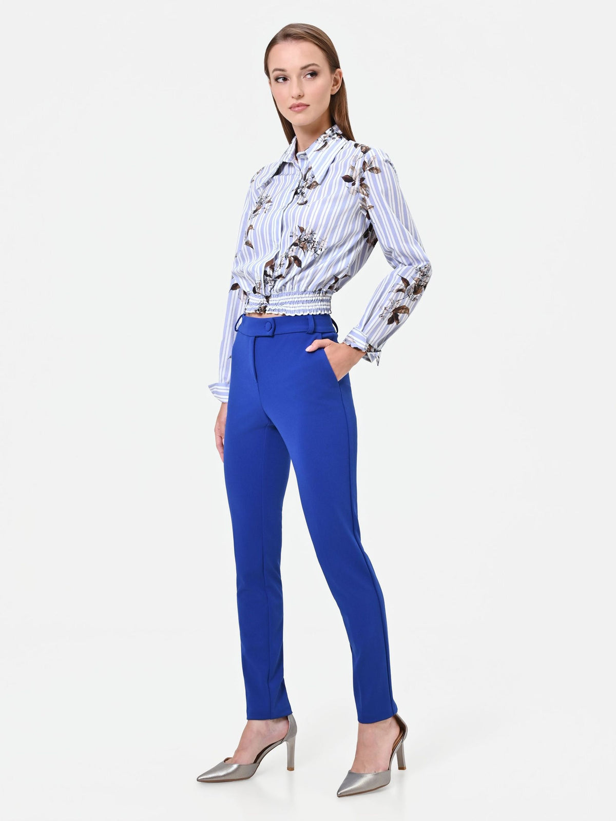 Rinascimento - Pantalone sigaretta tessuto crepe - Donna