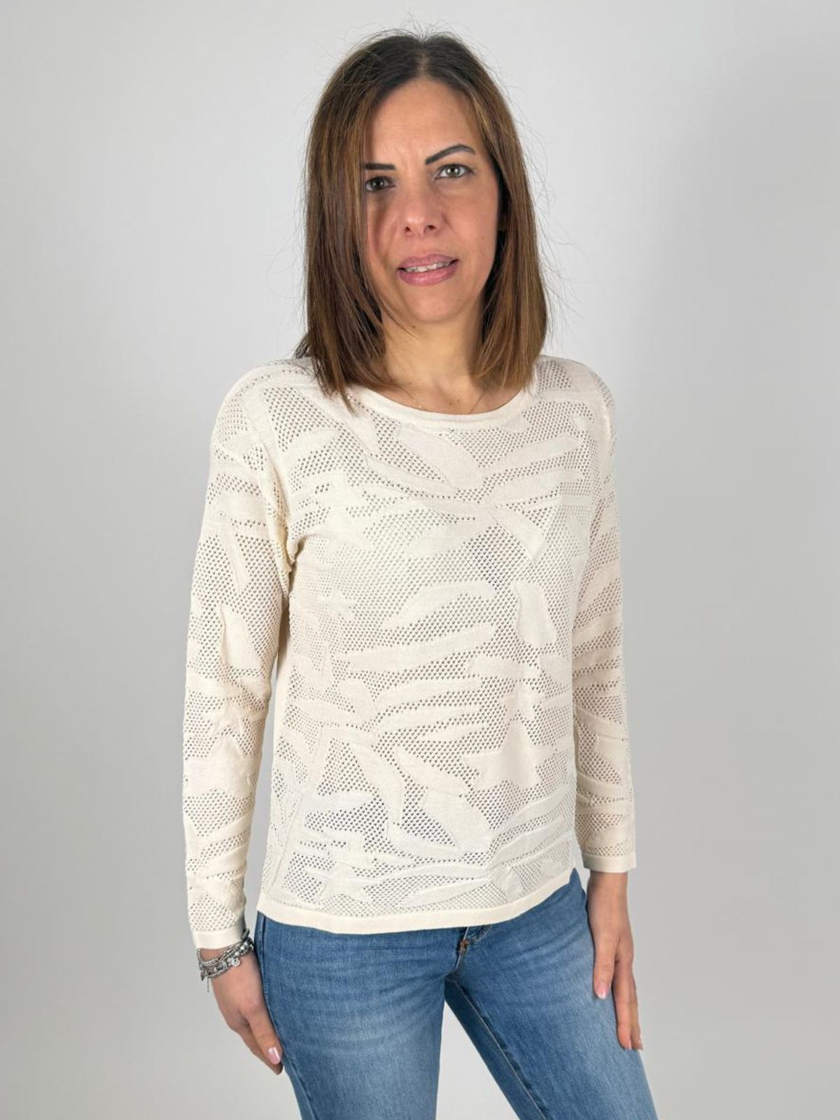 Maglia Barca Lavorato Disegno Traforato Donna - Lolita - World Fashion